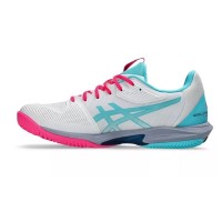 Baskets Asics Solution Speed FF 3 Padel Blanc Rose  Offre - Pas cher