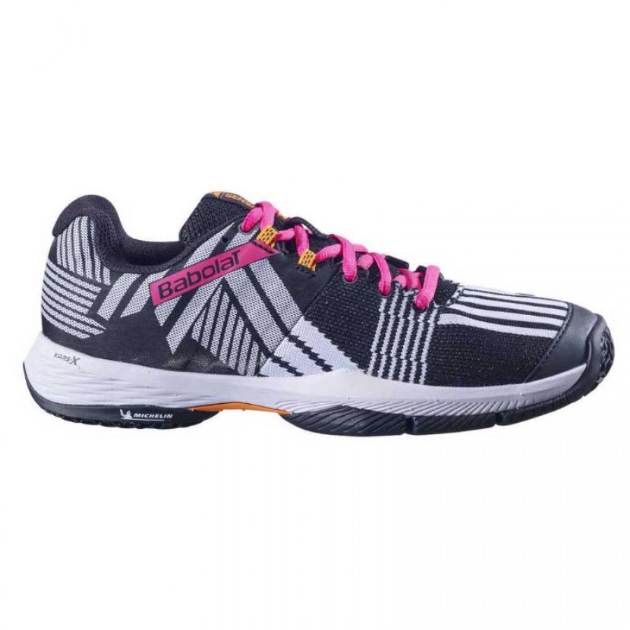 Sneakers Babolat Sensa Bianco Nero Fucsia Donna