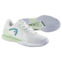 Head Sprint Pro 4.0 Clay White Light Green Women''s Sneakers  Offer + Cheap