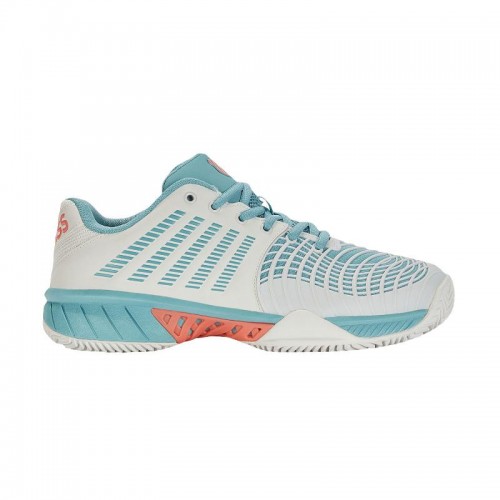 Kswiss Express Light 3 HB White Turquoise Baskets Femme Kswiss Express Light 3 HB White Turquoise Baskets Femme