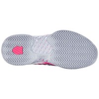 Zapatillas Kswiss Express Light 3 HB Padel Gris Blanco Rosa Neon Mujer