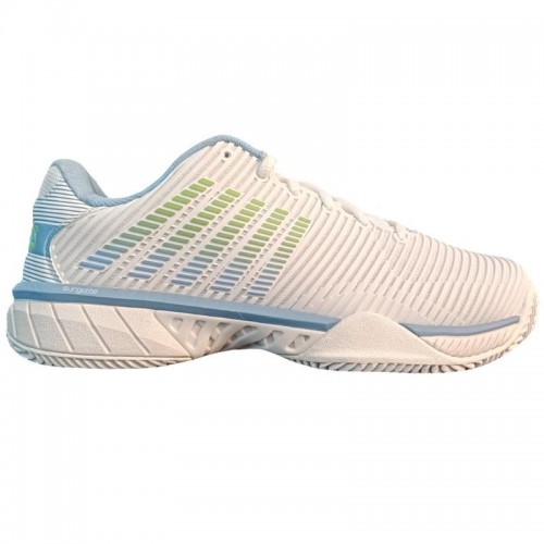 Baskets Femme Kswiss Hypercourt Express 2 HB TERRE BATTUE Blanc Bleu Vert Baskets Femme Kswiss Hypercourt Express 2 HB TERRE BATTUE Blanc Bleu Vert