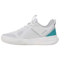 Baskets féminines turquoise blanche en argile de l?équipe Kswiss Kspeed
