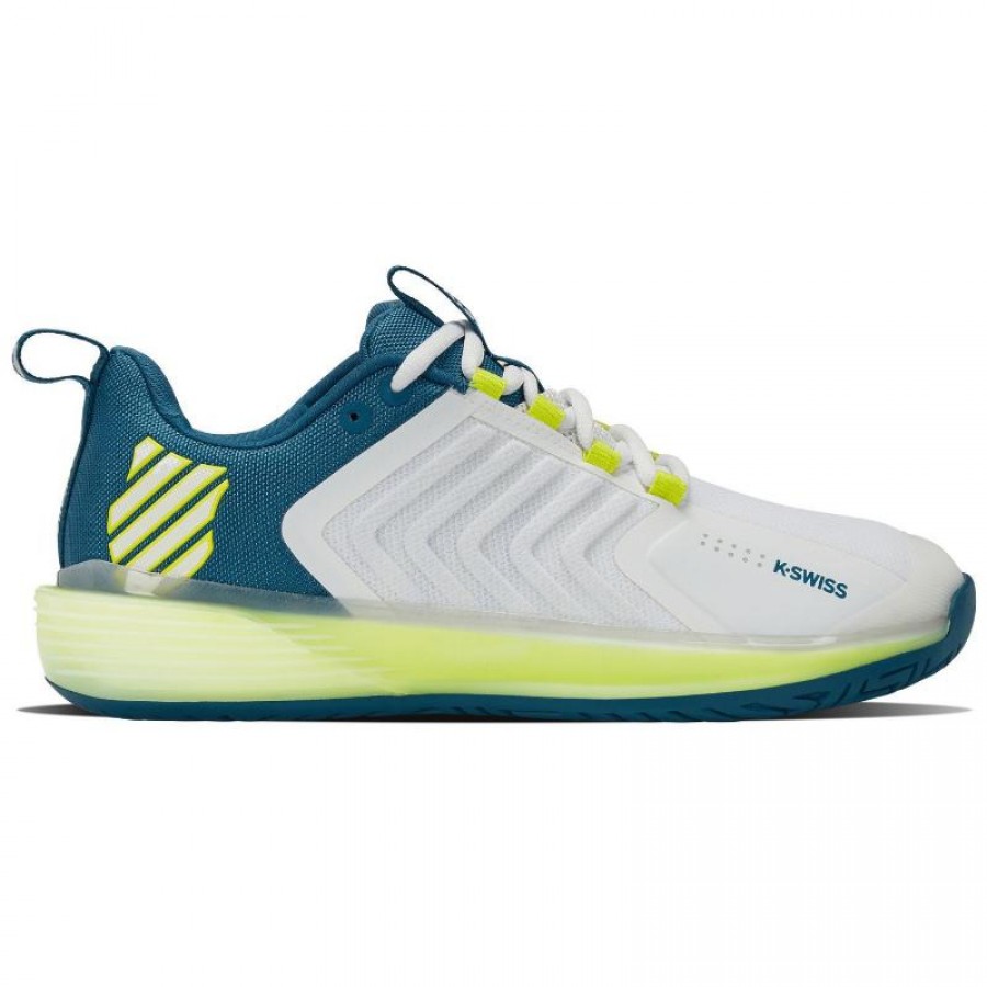 Sneakers Kswiss Ultrashot 3 White Blue Yellow Fluor  Offer + Cheap