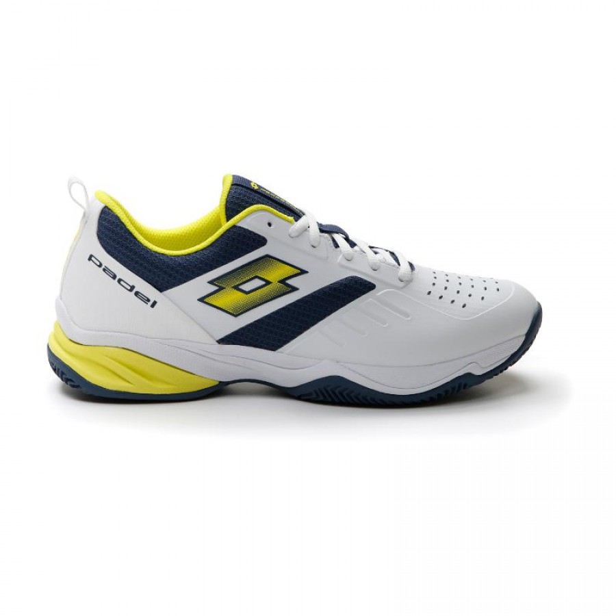 Tenis Lotto Superrapida 400 IV Branco Amarelo Amarelo Azul Denim