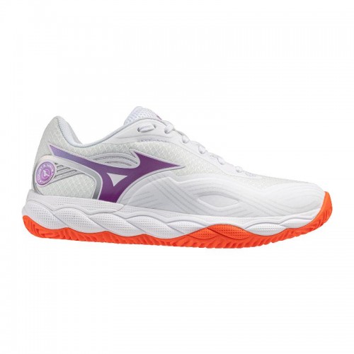 Baskets féminines blanches Mizuno Wave Enforce Court 2 en terre battue
