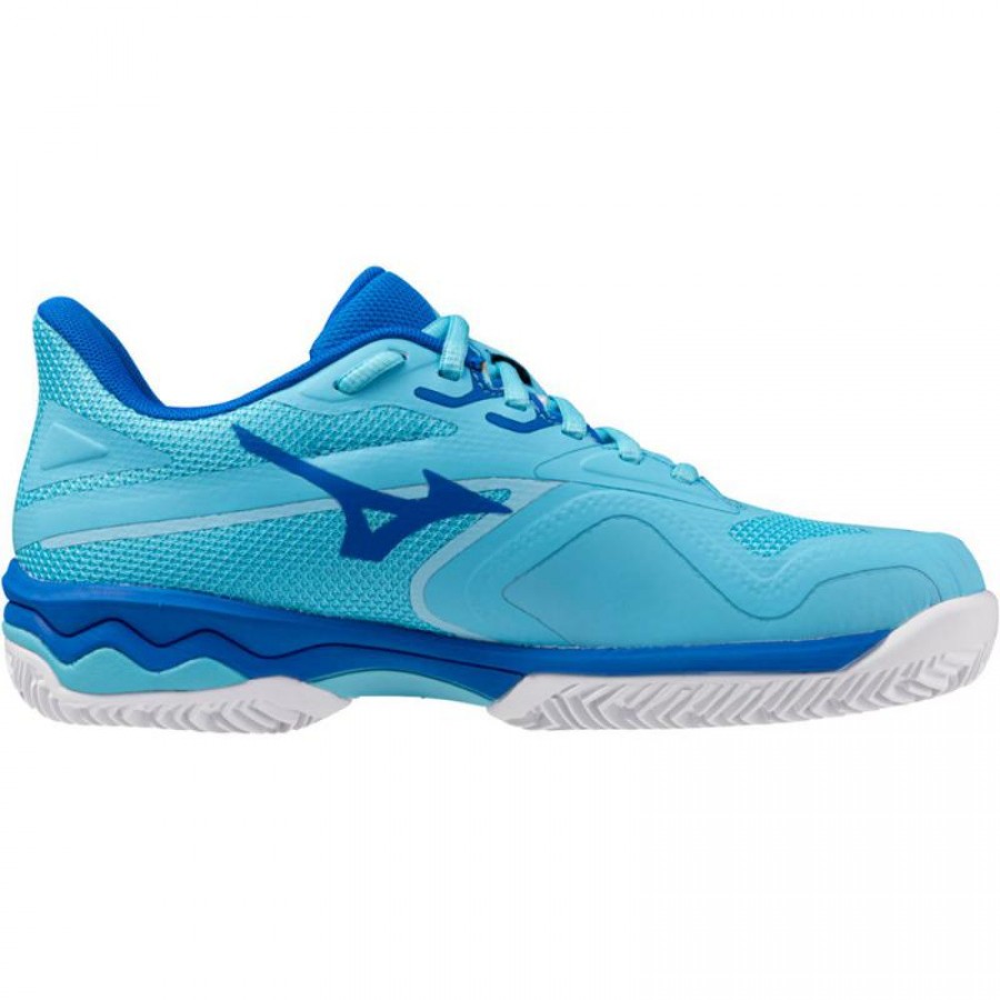 Baskets Femme Mizuno Wave Exceed Light 2 TERRE BATTUE Bleu Blanc  Offre - Pas cher