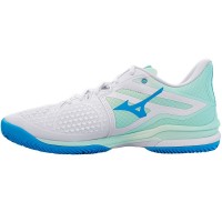 Baskets Femme Mizuno Wave Exceed Tour 6 TERRE BATTUE Blanc Bleu  Offre - Pas cher