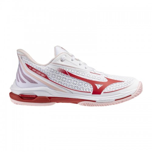 Mizuno Wave Exceed Tour 7 Clay White Red Sneakers femminili