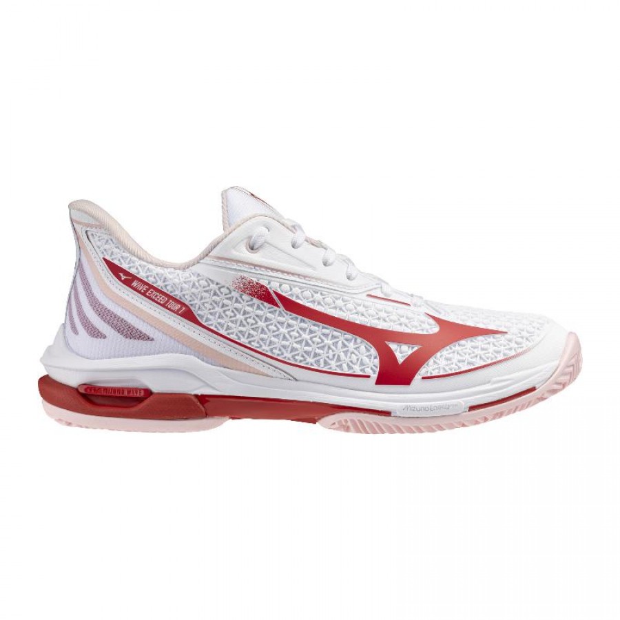 Zapatillas Mizuno Wave Exceed Tour 7 Clay Blanco Rojo Mujer