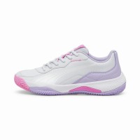 Puma Nova Smash Cinza Branco Violeta Sapatos Femininos