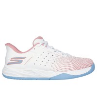 Baskets féminines Skechers Viper Court Reload Rose Blanc