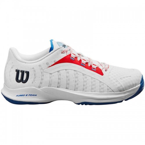 Zapatillas Wilson Hurakn Pro Blanco Rojo Azul Mujer Zapatillas Wilson Hurakn Pro Blanco Rojo Azul Mujer
