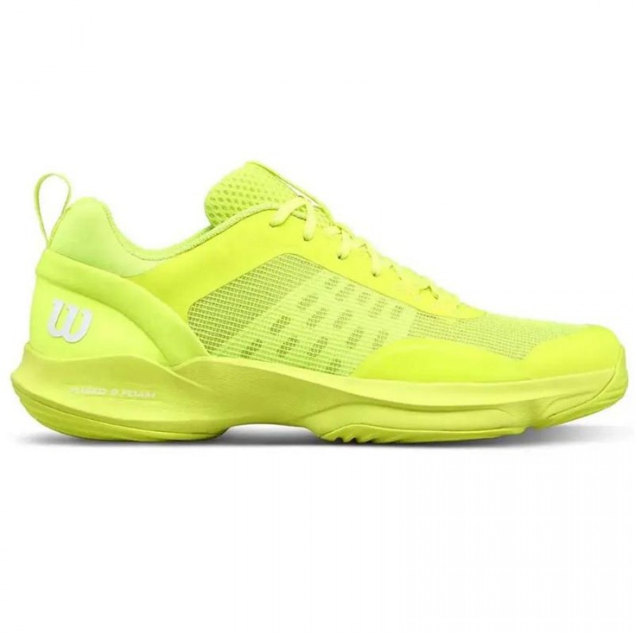 Baskets Femme Wilson Hurakn Pro V2 Jaune Fluo Blanc  Offre - Pas cher