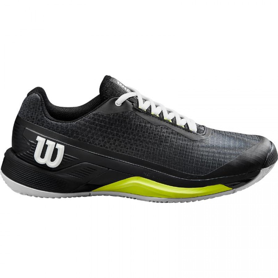 Wilson Rush Pro 4.0 Clay Shoes Black White Yellow